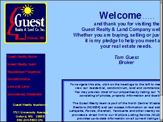 Web site www.guestrealty.com, Guest Realty & Land Co